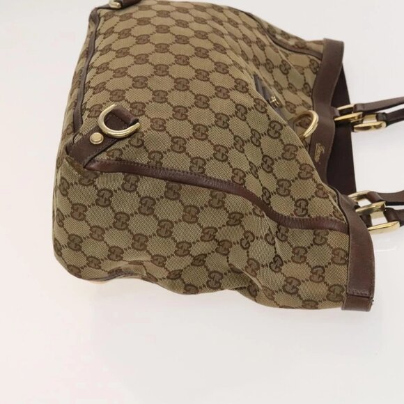 GUCCI GG Canvas Abbey Tote Bag 2Set Beige Gold Auth BA2173 - Picture 7 of 16